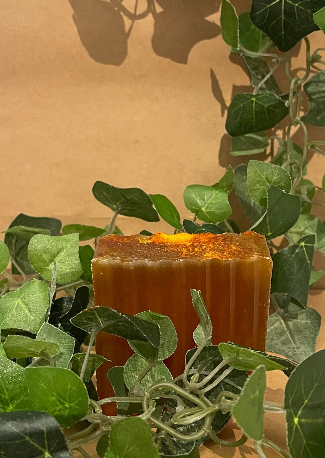 orange + turmeric + honey soap